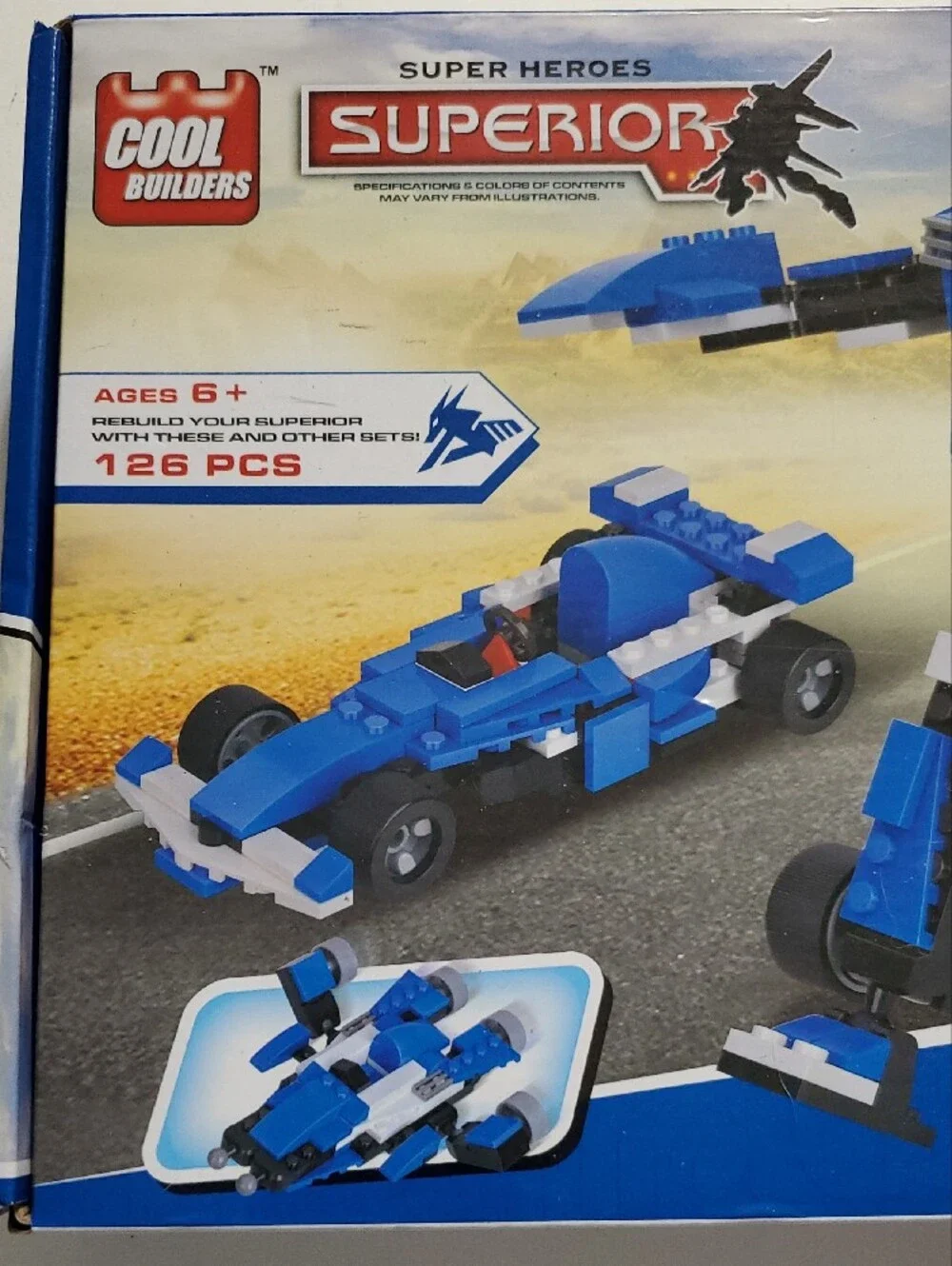 3-in-1 Blue and White Kids Building Set - Cool Builders